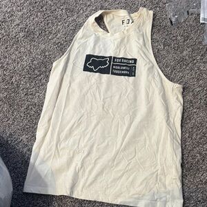 Fox Cream Tank Top with Black Logo
